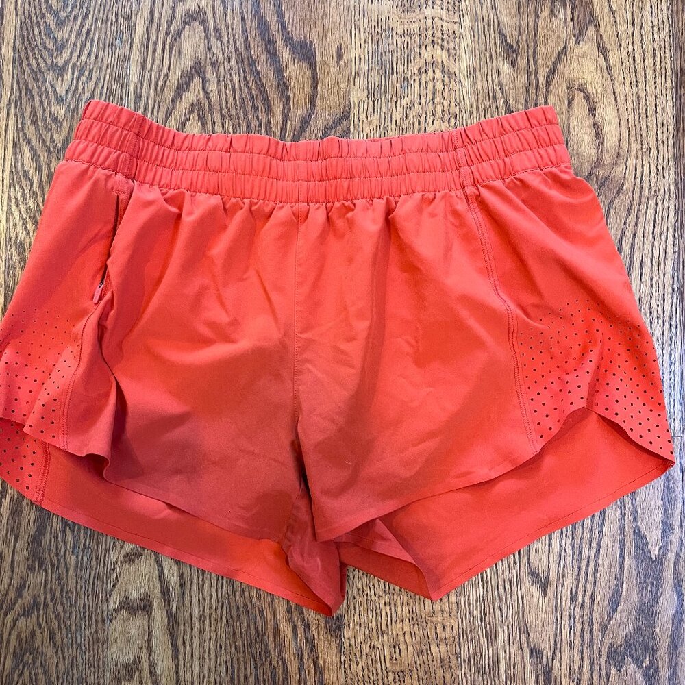 Athleta Hustle 3" Running Workout Short - Womens Size Small - Red/Orange
